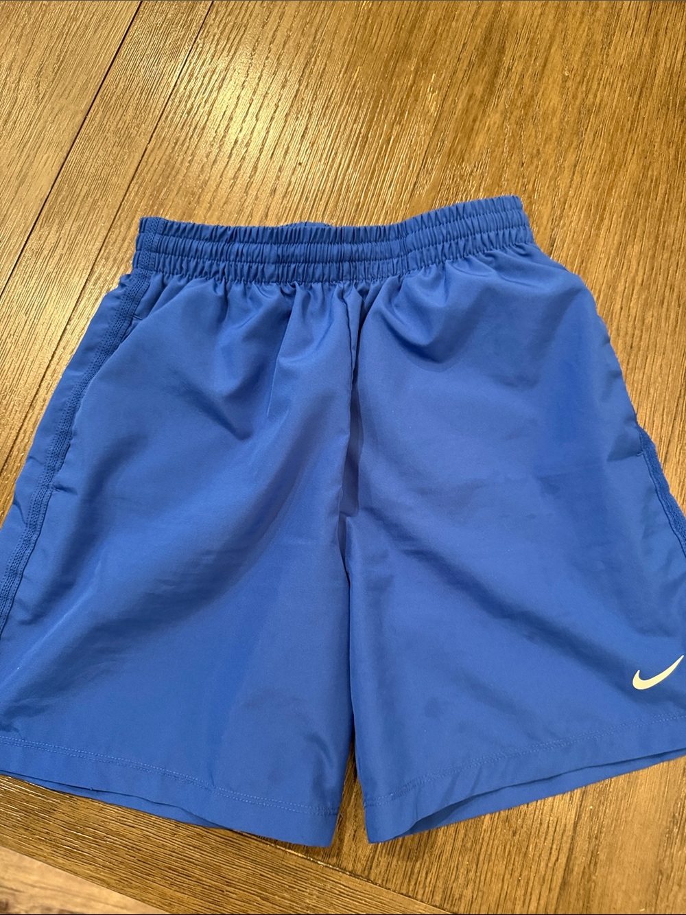 Nike Royal Blue Kids Athletic Shorts with Swoosh